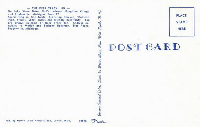 Powells Restaurant (Deer Track Inn) - Vintage Postcard (newer photo)